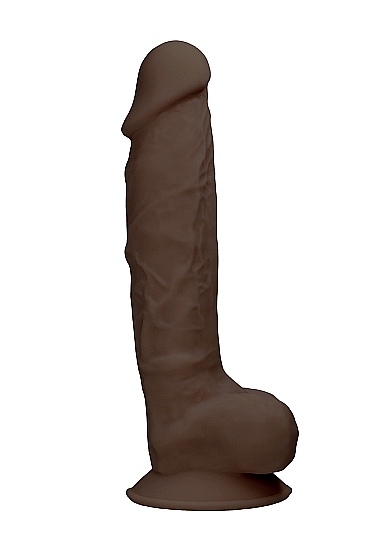 REAL ROCK DILDO W/BALLS 22.8CM BROWN