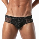 LEADER GEOMETRIC MESH SWIM BRIEF BLACK