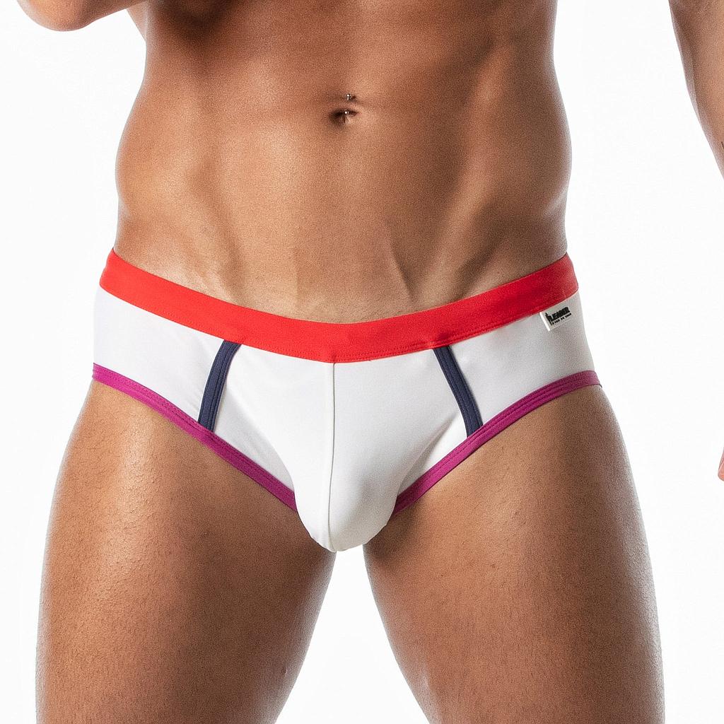 LEADER RAINBOW SWIM BRIEF WHITE