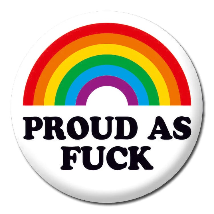 DM PROUD AS FUCK LGBTQ BADGE 