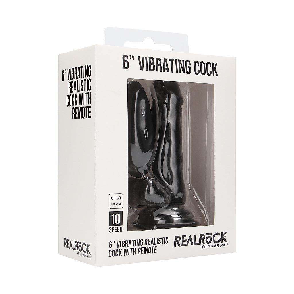 VIBRATING REALISTIC COCK 6&quot; w/ SCROTUM 