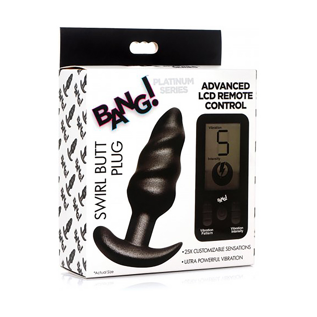 XR VIBRATING SILICONE SWIRL PLUG W/ REMOTE 25 SPEED