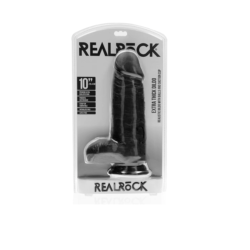 REAL ROCK EXTRA THICK DILDO W/BALLS 25,4cm