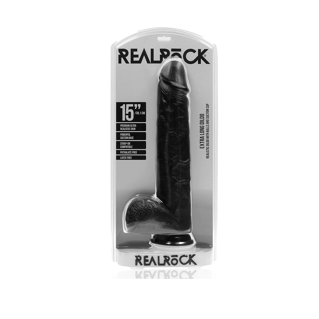 REAL ROCK XL DILDO W/BALLS 38cm