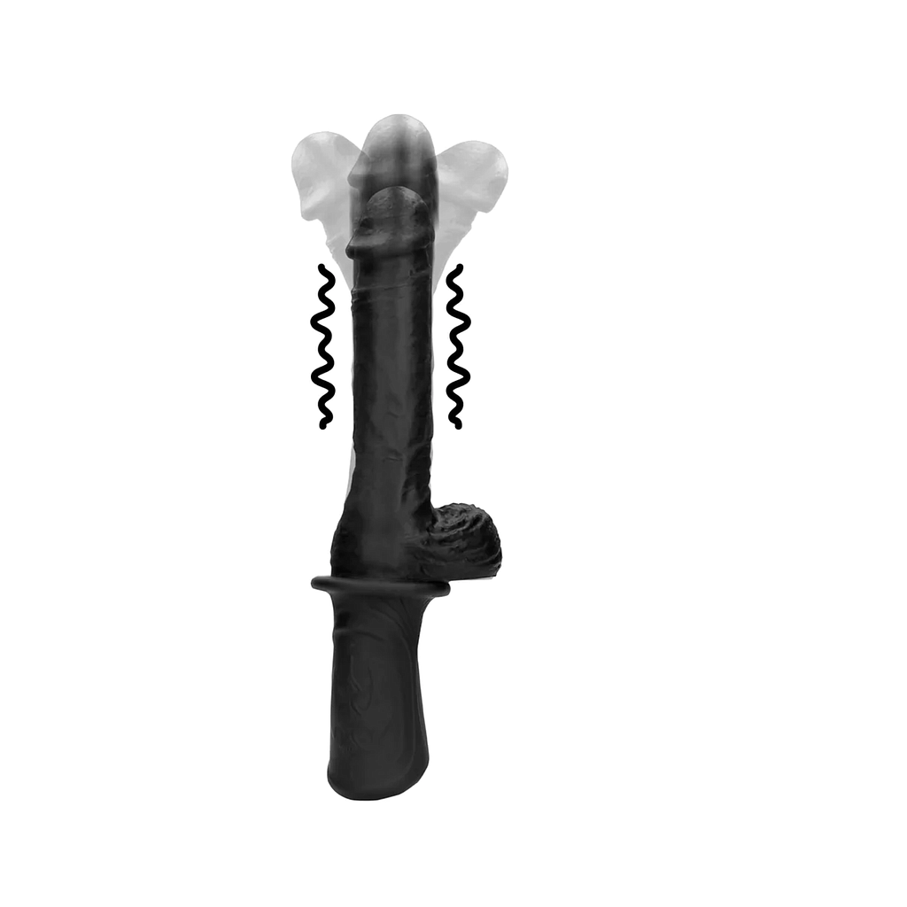 OUCH HAND HELD LIQUID SILICONE VIBE &amp; THRUST SEX MACHINE