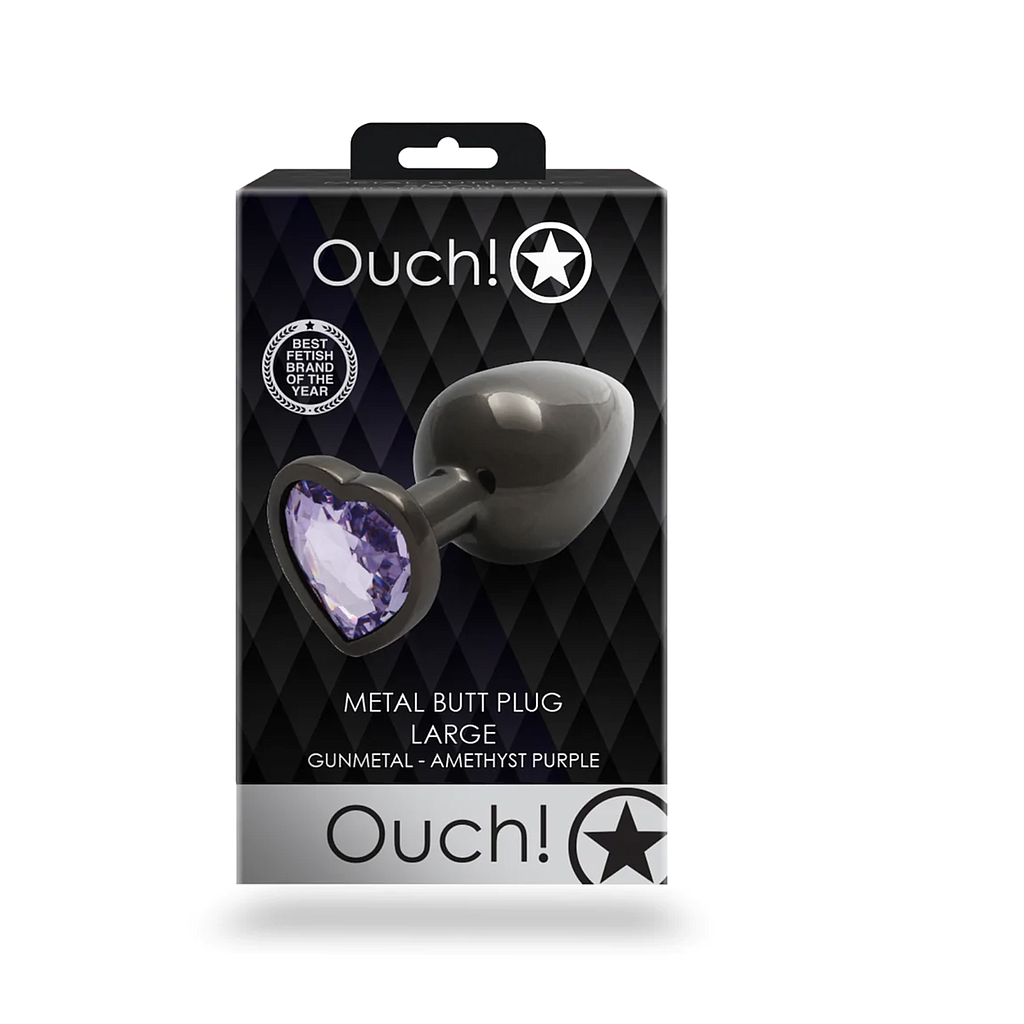 OUCH HEART GEM BUTT PLUG PURPLE 