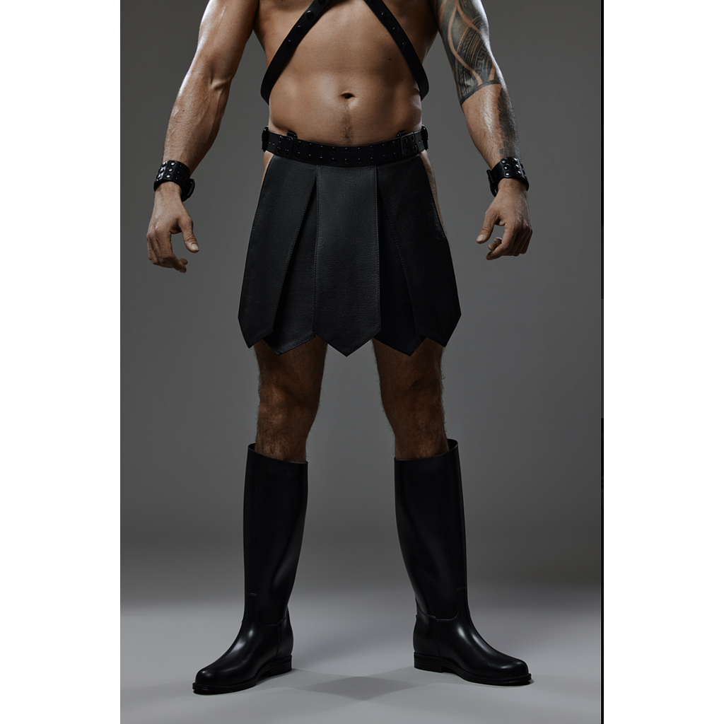 PROVOCATEUR LEATHER GLADIATOR SKIRT RUSSELL