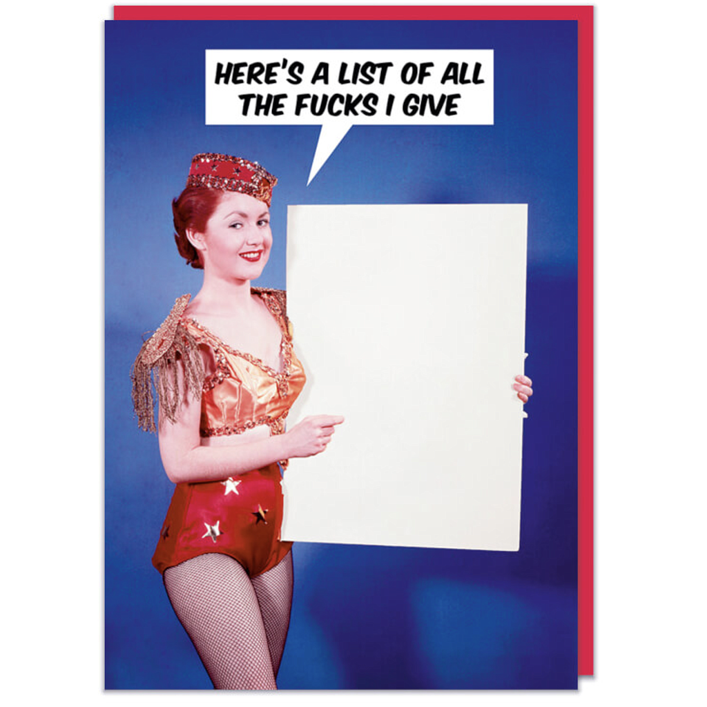 DM ALL THE FUCKS I GIVE CARD