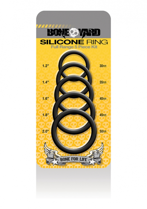 BONEYARD SILICONE 5 PIECE COCK RING SET