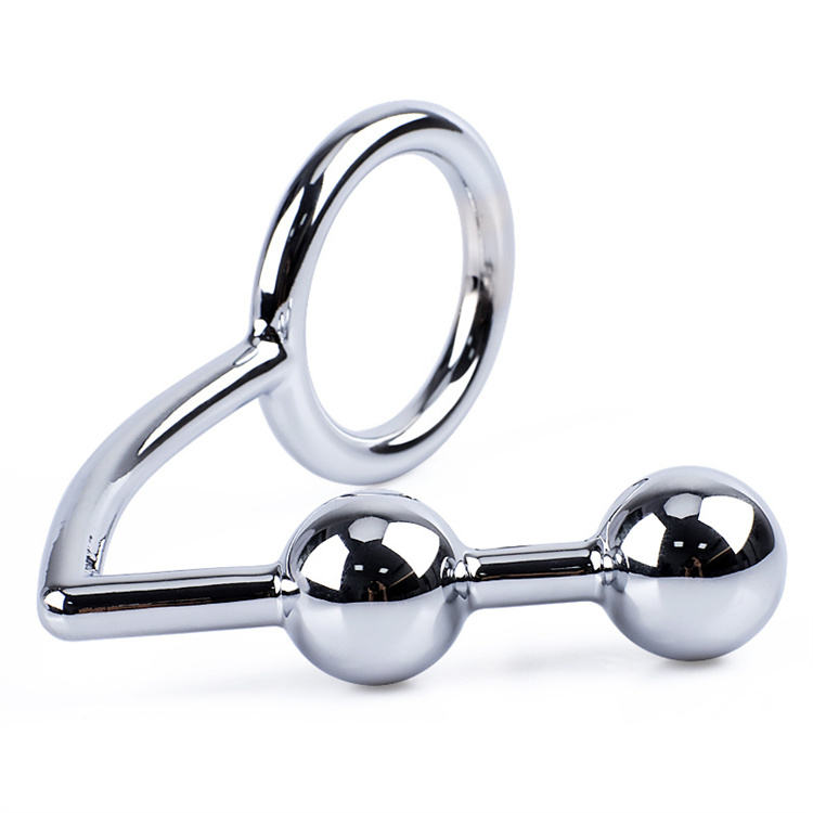 GAYT*GEAR ANAL PLUG W/ 2 BALLS AND RING 45mm