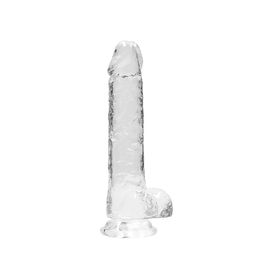 REAL ROCK REALISTIC COCK W/BALLS TRANSPARENT