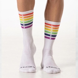 LEADER PRIDE STRIPES CREW SOCKS