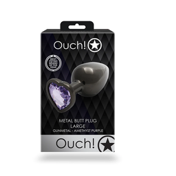 OUCH HEART GEM BUTT PLUG PURPLE 
