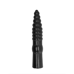 [2100000366583] ALL BLACK AB20 RIBBED DILDO 33cm