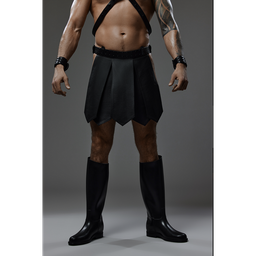 PROVOCATEUR LEATHER GLADIATOR SKIRT RUSSELL