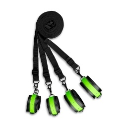 [2100000300471] OUCH! GLOW IN THE DARK BED BINDING RESTRAINT SET